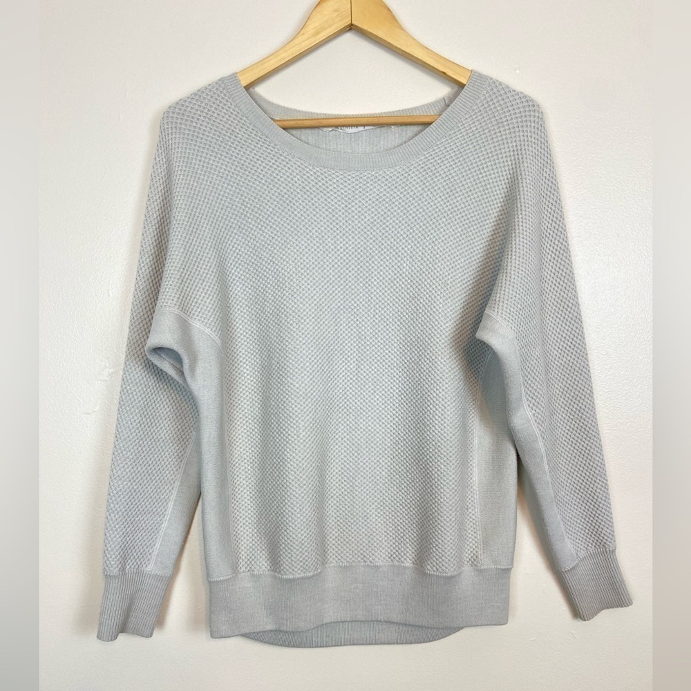 Athleta Extra Fine Merino Wool Waffle Knit Pullover Sweater